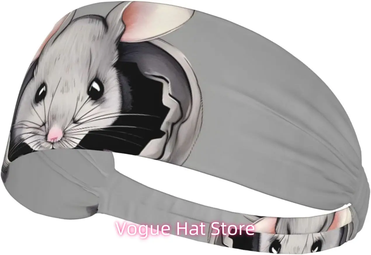

Grey Rat Elastic Exercise Headband, Fitness Exercise Yoga Cycling Headband, Outdoor Sports Elastic Sweat-Absorbing Headband,