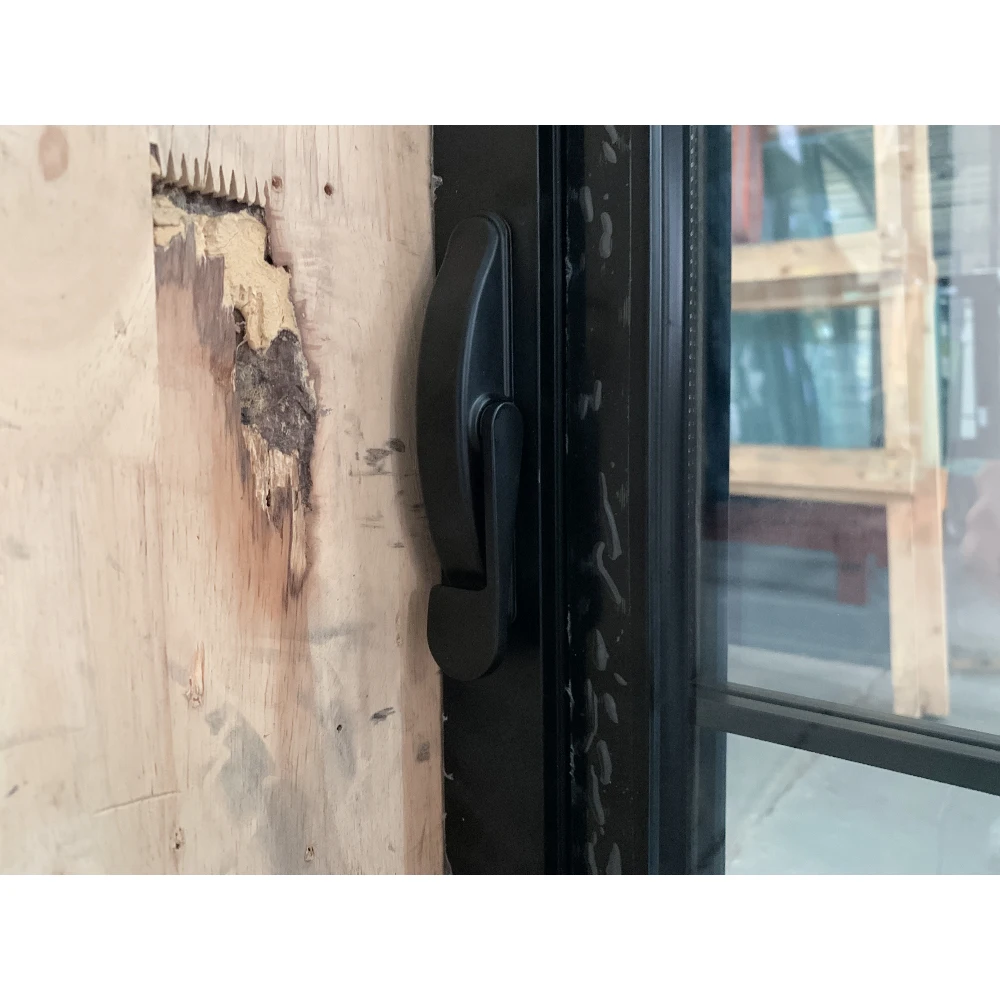 Finestra a battente con manovella ad arco in alluminio, decorazione domestica a doppio vetro