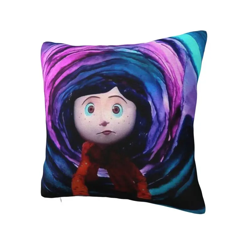 Custom Halloween Horror Movie Coraline Cushion Covers 45x45cm Throw Pillow Case for Sofa Pillowcase Living Room Decoration