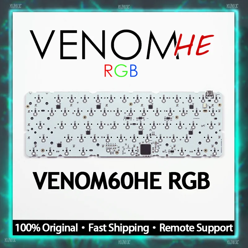 Geonworks Venom60HE RGB Magnetic Switch Keyboard PCB RISC-V32 Architecture 8K Polling 14KHz Scanning 0.16ms Latency H60 Standard