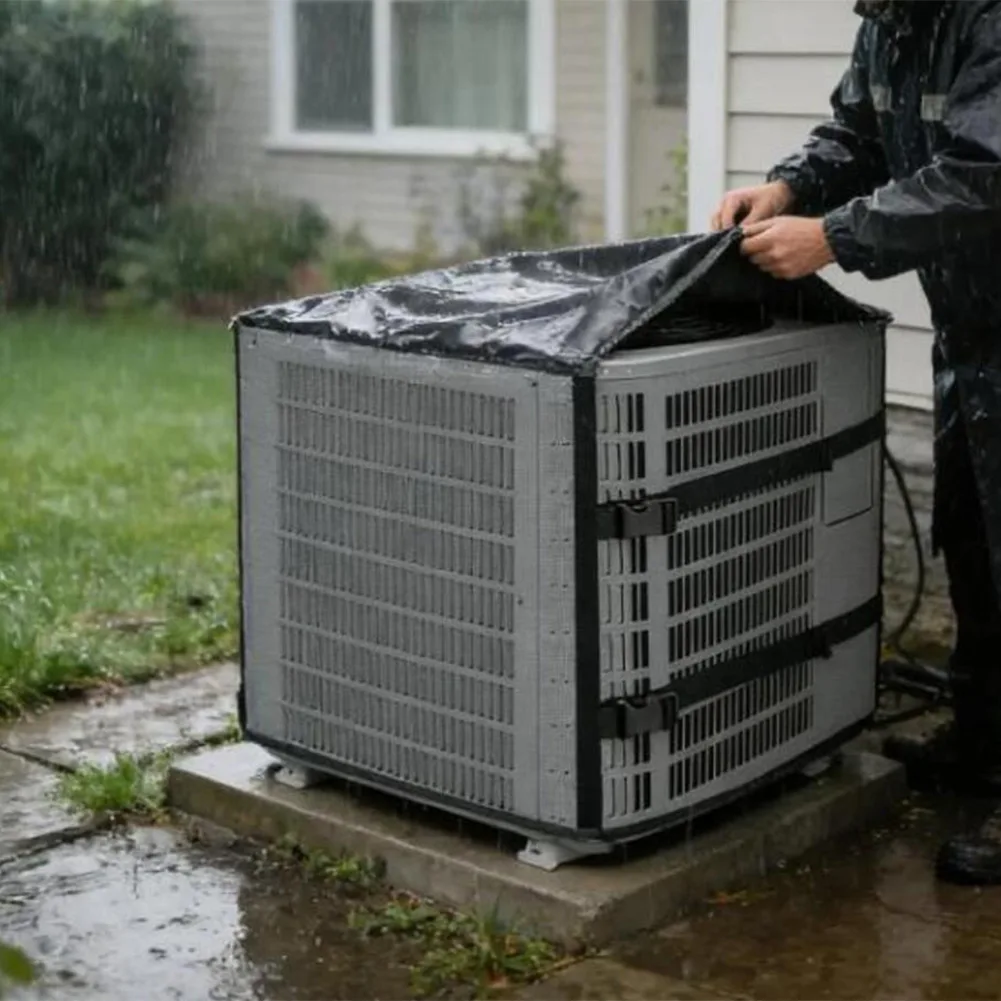 

Водонепроницаемый чехол для кондиционера с полностью сетчатой конструкцией для оптимизации воздушного потока и всесезонной защиты кондиционеров