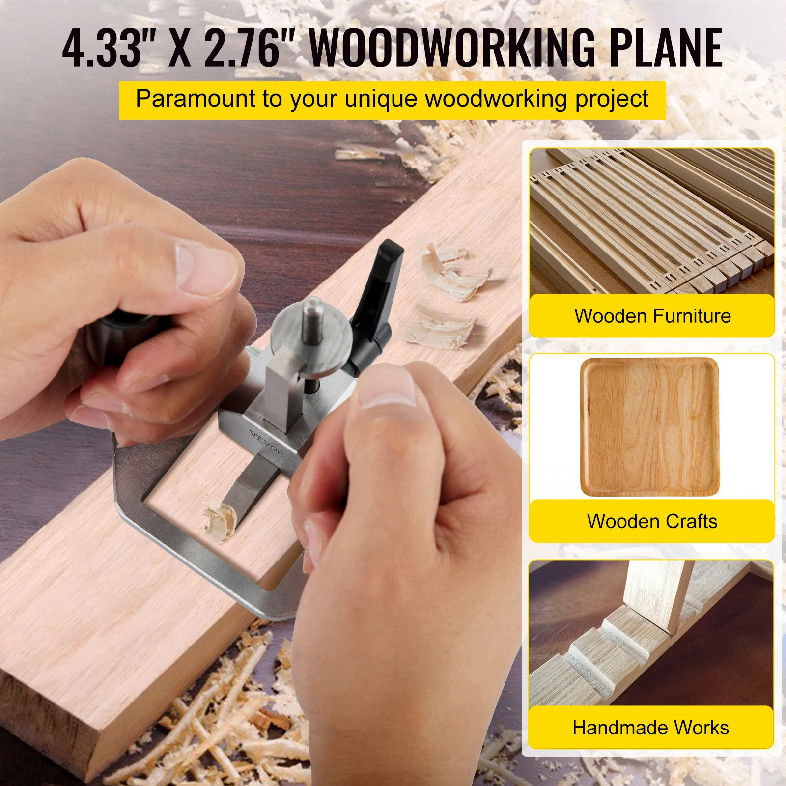 VEVOR lavorazione del legno aratro aereo Router Jack pialla 0.32in lama diritta strumento manuale di arresto della profondità per la scanalatura di smussatura del taglio del legno