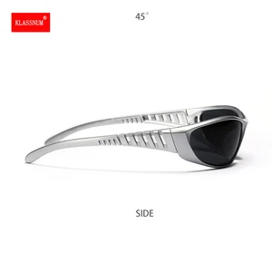 Y2K Silver Kính râm màu rỗng trong tương lai cô gái nóng Net Red Sunglass Sunglass Men Men Technology. 8 Kính bán hàng chính trong tương lai - 3