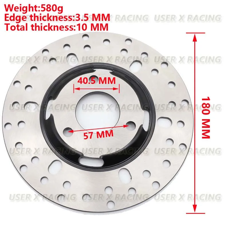 USERX Universal Motorcycle Front Rear 180mm Brake Disc rotor for ATV UTV Buggy go Kart racing Four Wheel Bicycle scooter