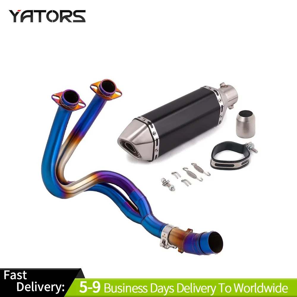 

For Kawasaki ER6N Ninja 650 2012-2024 Exhaust System Muffler Tips Mid Link Pipe Exhausts Pipes