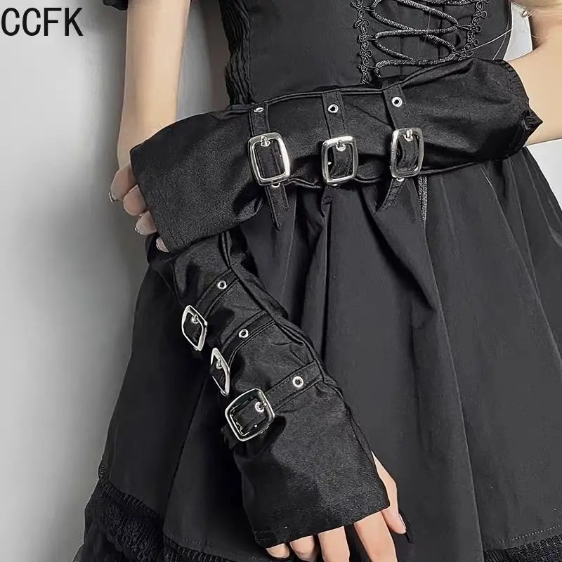 Y2k Grunge Accessories Gothic Gloves Punk Rock Rivet Fingerless Mittens Scene Emo Cosplay Harajuku Techwear Accessories Fashion