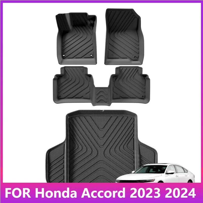 

TPE 3D Car Floor Mats Cargo Liner Trunk Pad For Honda Accord 2023 2024 All-Weather Auto Accessories