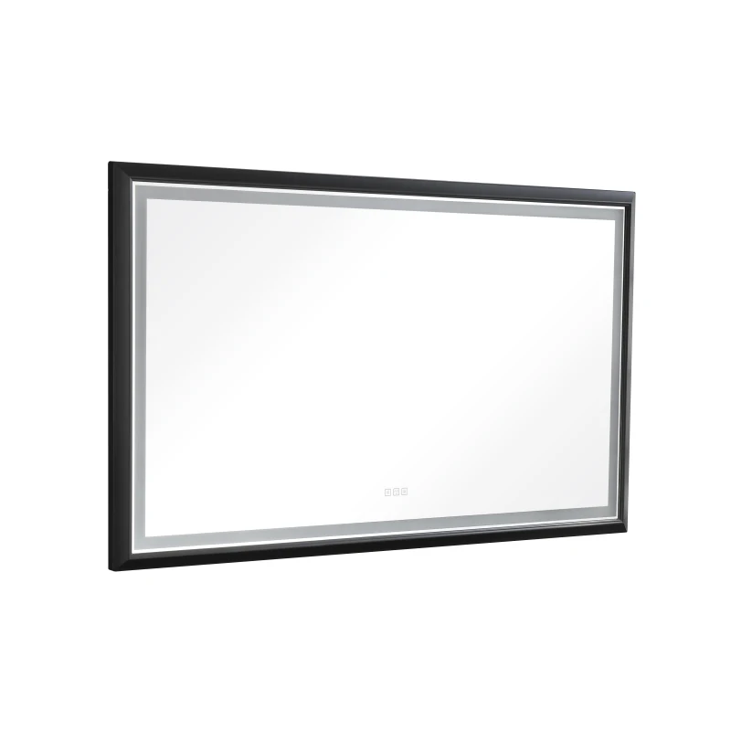 

84 x 48 Inch LED Bathroom Mirror with Aluminum Frame, Wall Mounted Vanity Mirror, Anti-Fog, Memory, 3 Colors, Stepless Dimmable