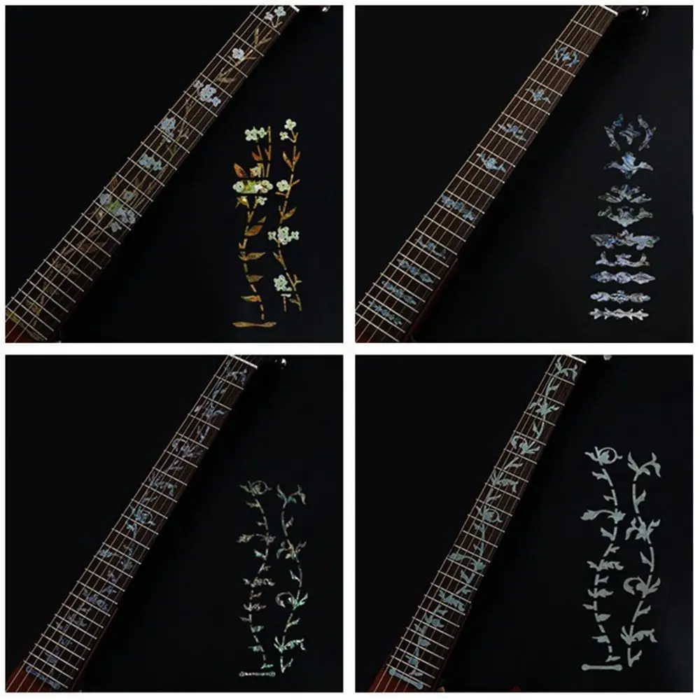22 Estilos de Adhesivos Ultrafinos para Guitarra Eléctrica con Incrustaciones Cruzadas, Adhesivos para el Diapasón, Accesorios para Guitarra