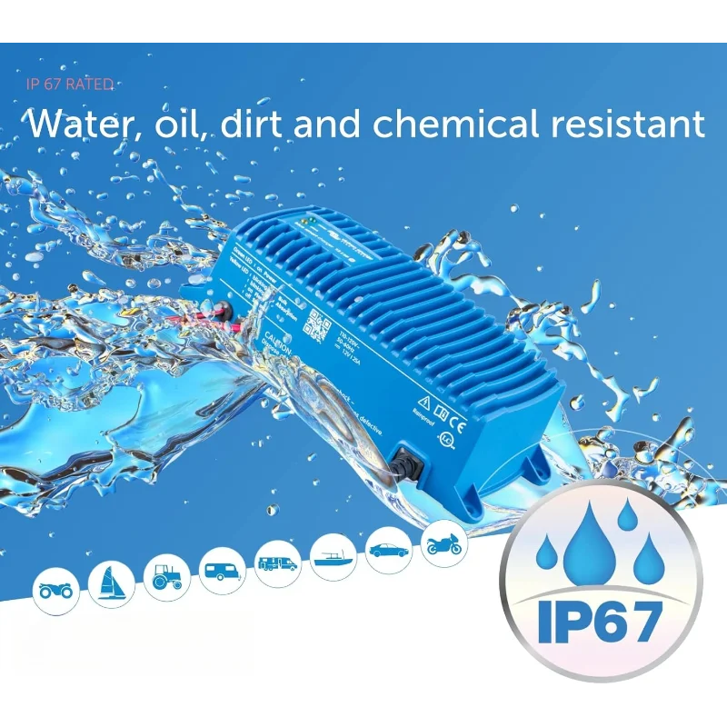Caricabatterie marino intelligente Blue Smart IP67 12V 25A, caricabatterie galleggiante e disinfettante per barca, ATV, camper, L