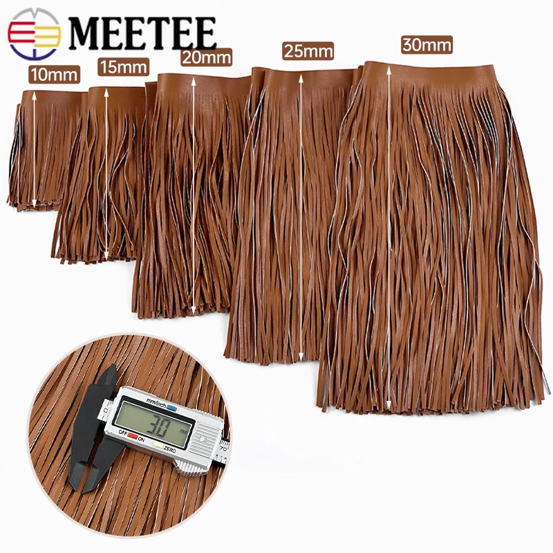 1Meter 10-30cm*3mm PU Leather Tassel Fringe Trim Decor Lace Ribbon DIY Bags Jacket Skirt Clothes Fabric Sewing Accessories