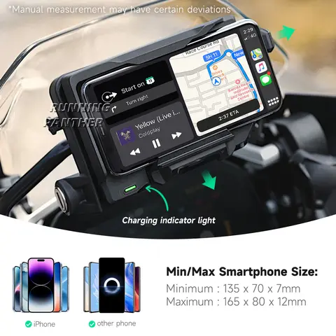 오토바이 내비게이션 브래킷, 무선 충전 휴대폰 거치대, F850GS F750GS R1250GS R1200GS R1300GS ADV S1000XR F900R F900XR