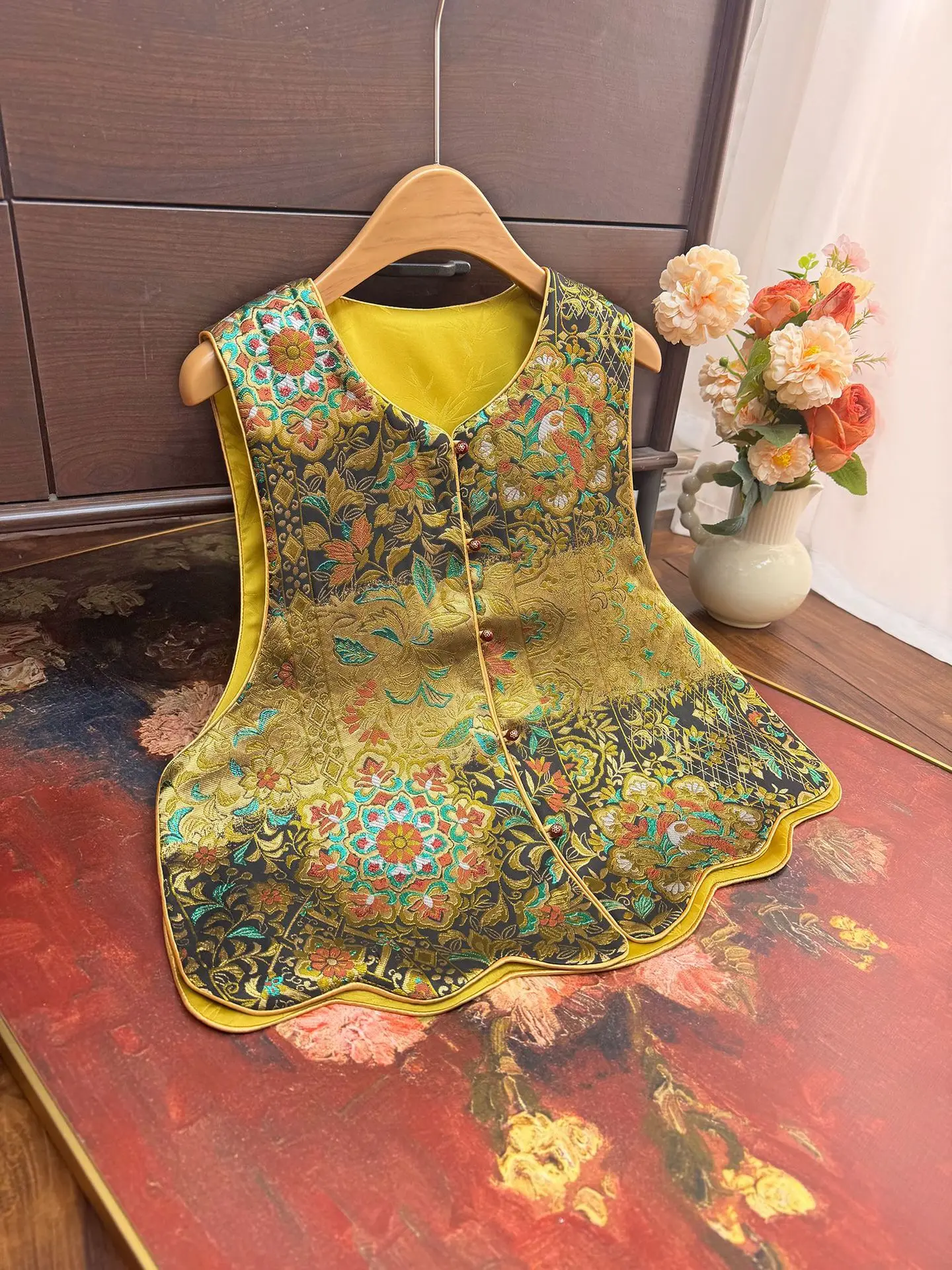 2026 New Chinese Style Jacquard Vest Cardigan Spring Women's Qipao Top Sexy Sleeveless Coat Fashion Streetwear Waistcoat