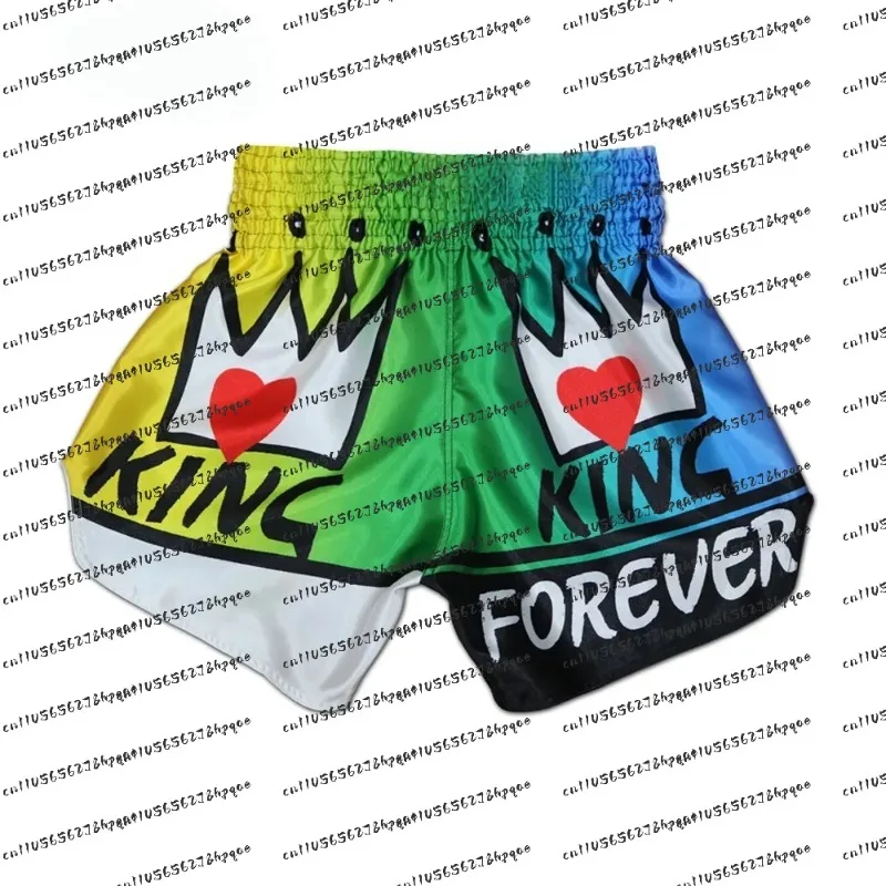

Шорты для муай-тай 2026 с принтом King, для ММА, бокса, единоборств, тренировок, спортивная одежда, дышащие, быстросохнущие, для кикбоксинга