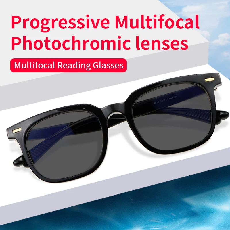 

Photochromic Progressive Multifocal Reading Glasses,TR90 Frame Lightweight,Intelligent Progressive Multifocal Sunglasses Women