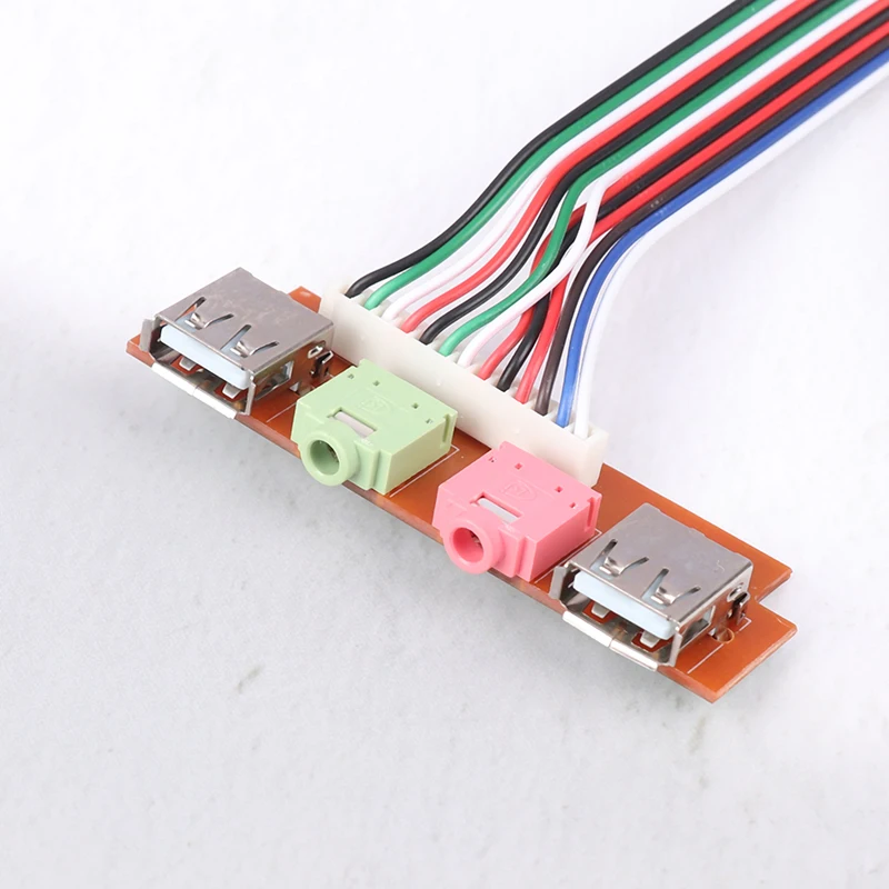 1PC Computer Chassis Front Panel Audio Jack Front USB Interface Host Front Bezel Cable