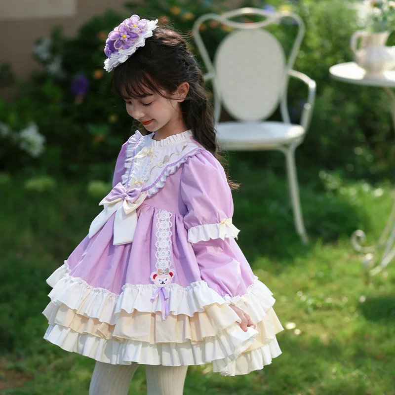 Birthday Party Dress Bridesmaid Wedding Dresses Princess Vestidos Court Lace Costume for Girl Dress Girls Baby Lolita Style