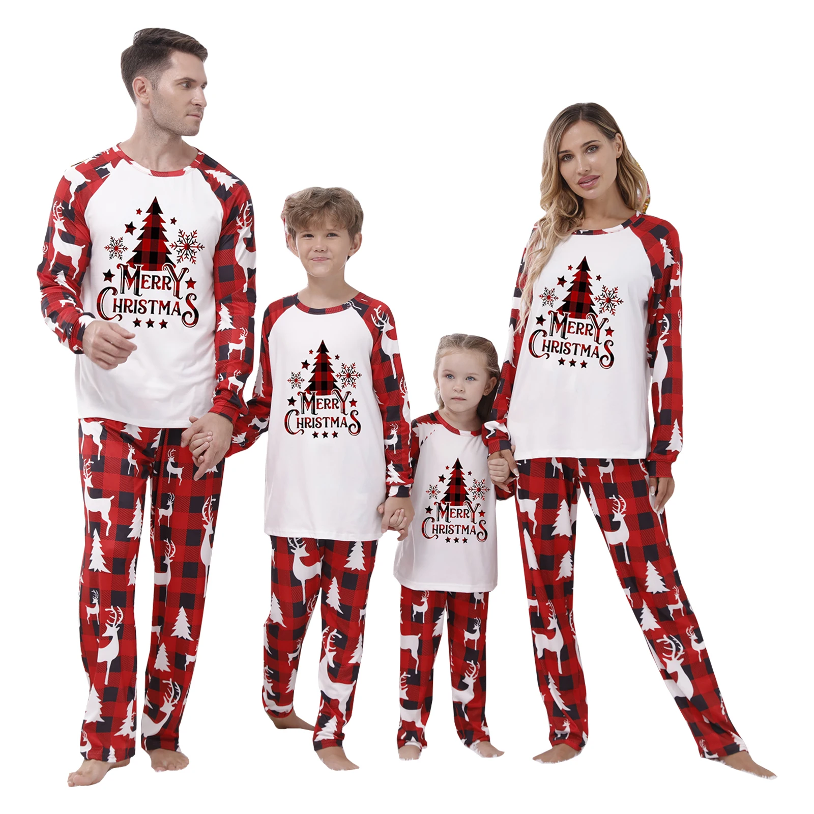 Family Christmas Pjs Matching Sets Christmas Pajamas for Family Adults Kids Baby Dog Holiday Xmas Sleepwear Set