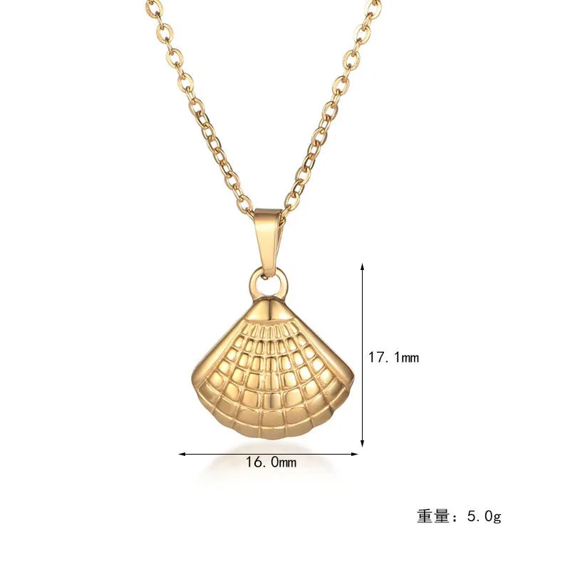 IMI الجنكة بيلوبا قلادة التيتانيوم الصلب قسط الفرنسية المتخصصة الإناث اللؤلؤ مروحة الترقوة الإضافية قذيفة YL030