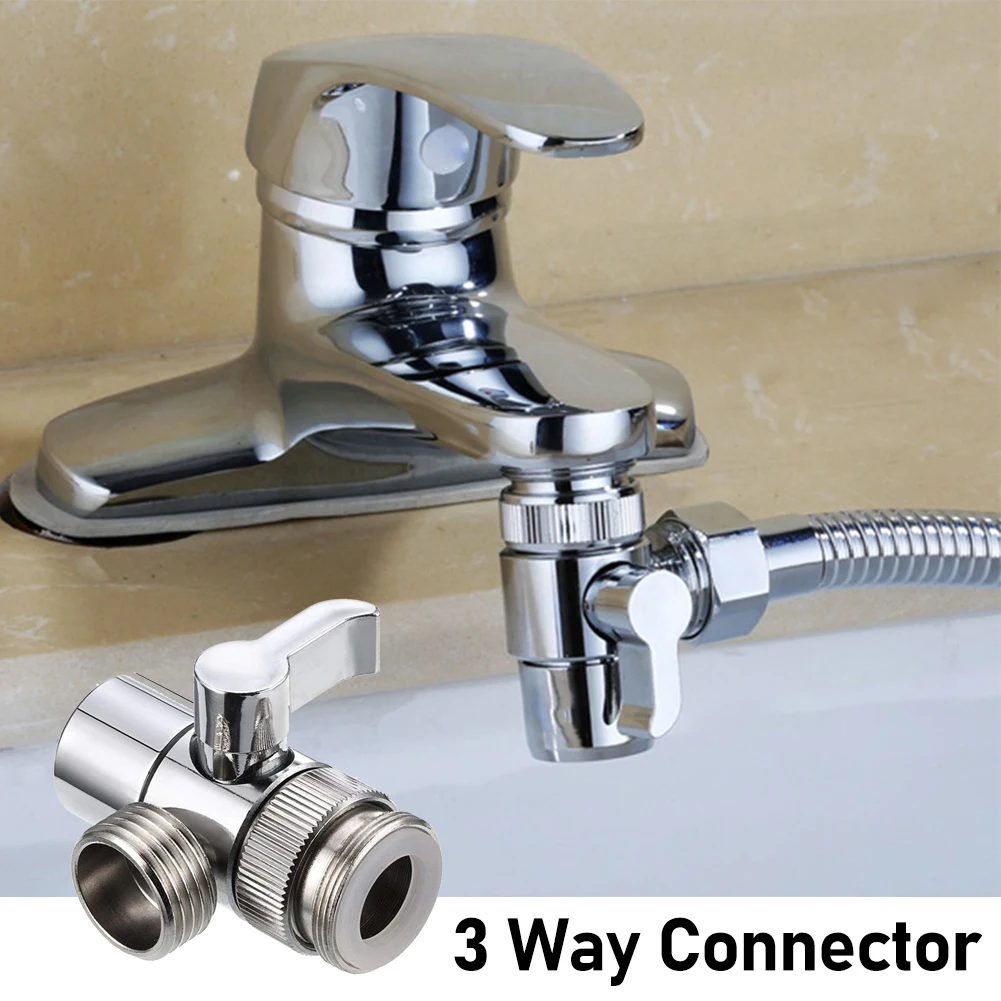 

3 Way Water Tap Connector Leak-Proof Faucet Diverter Valve Faucet Connector Splitter Easy-to-Install for Bathroom Kitchen