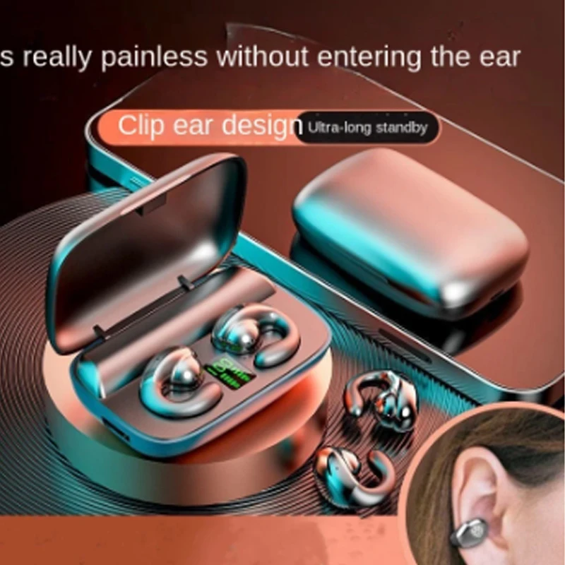 

Bone Conduction Bluetooth Earphones Open Ear Clip Wireless Headphone Sports Headsets for Samsung S23 S21 S20 S 23 21 20 FE Oppo