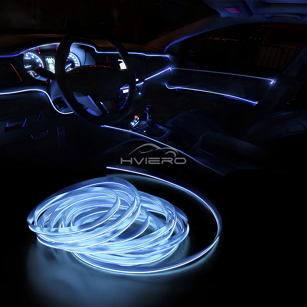 Heißer Verkauf 1/2/3/5M Auto Innen Beleuchtung LED Tür Streifen Dekoration Girlande Draht seil Rohr Linie Flexible Neon Lampen Bar USB Stick – Detail 15