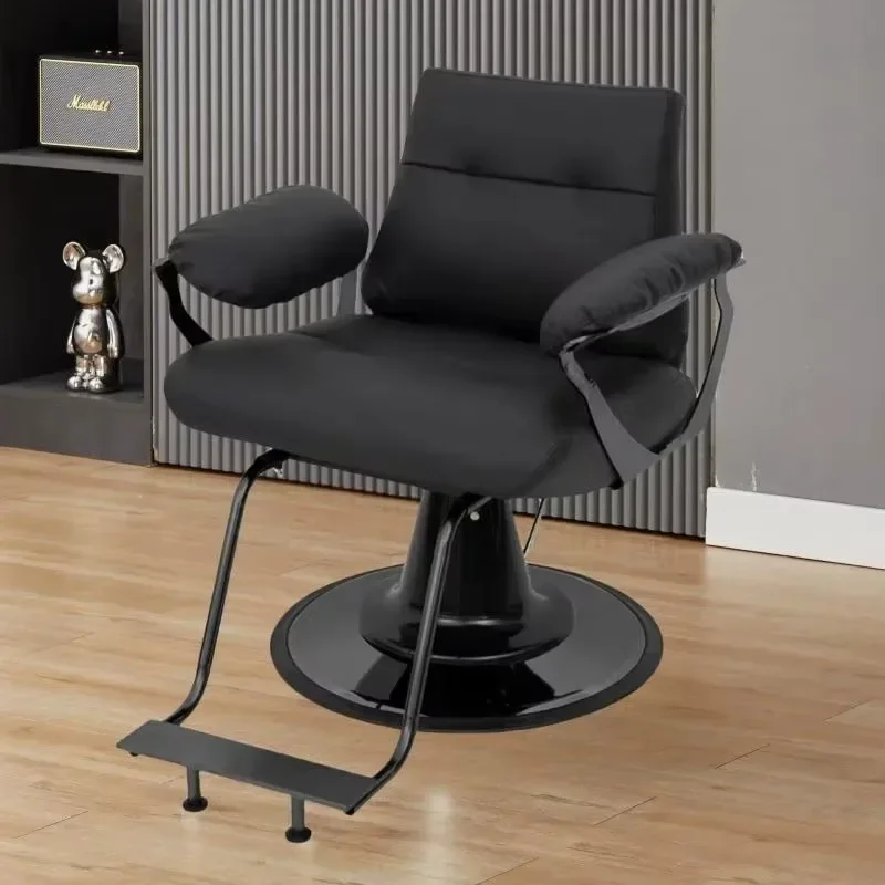 كرسي حلاق شخصي عصري محمول لصالون الحلاقة الذهبي كرسي حلاق بسيط للرجال أثاث كلاسيكي من Cadeira De Barbeiro #4