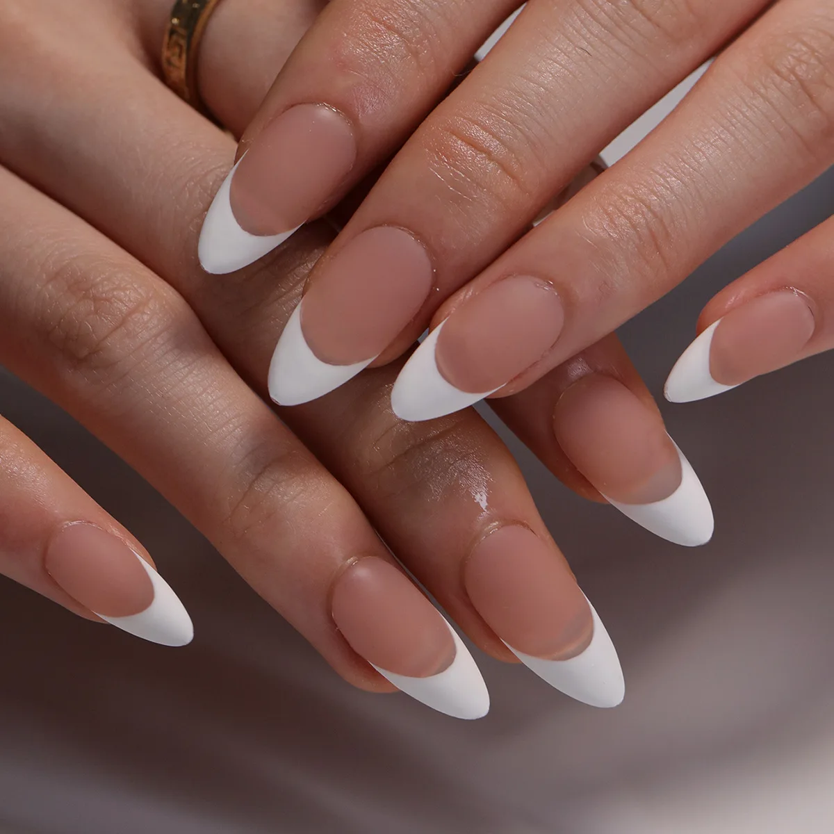 24 Stück lange Stiletto-Kunstnägel, würzige Mädchen-Charm-Maniküre, rosa, zum Aufdrücken der Nägel, vollständige Abdeckung, französische Kunstnägel, Kunst für Frauen