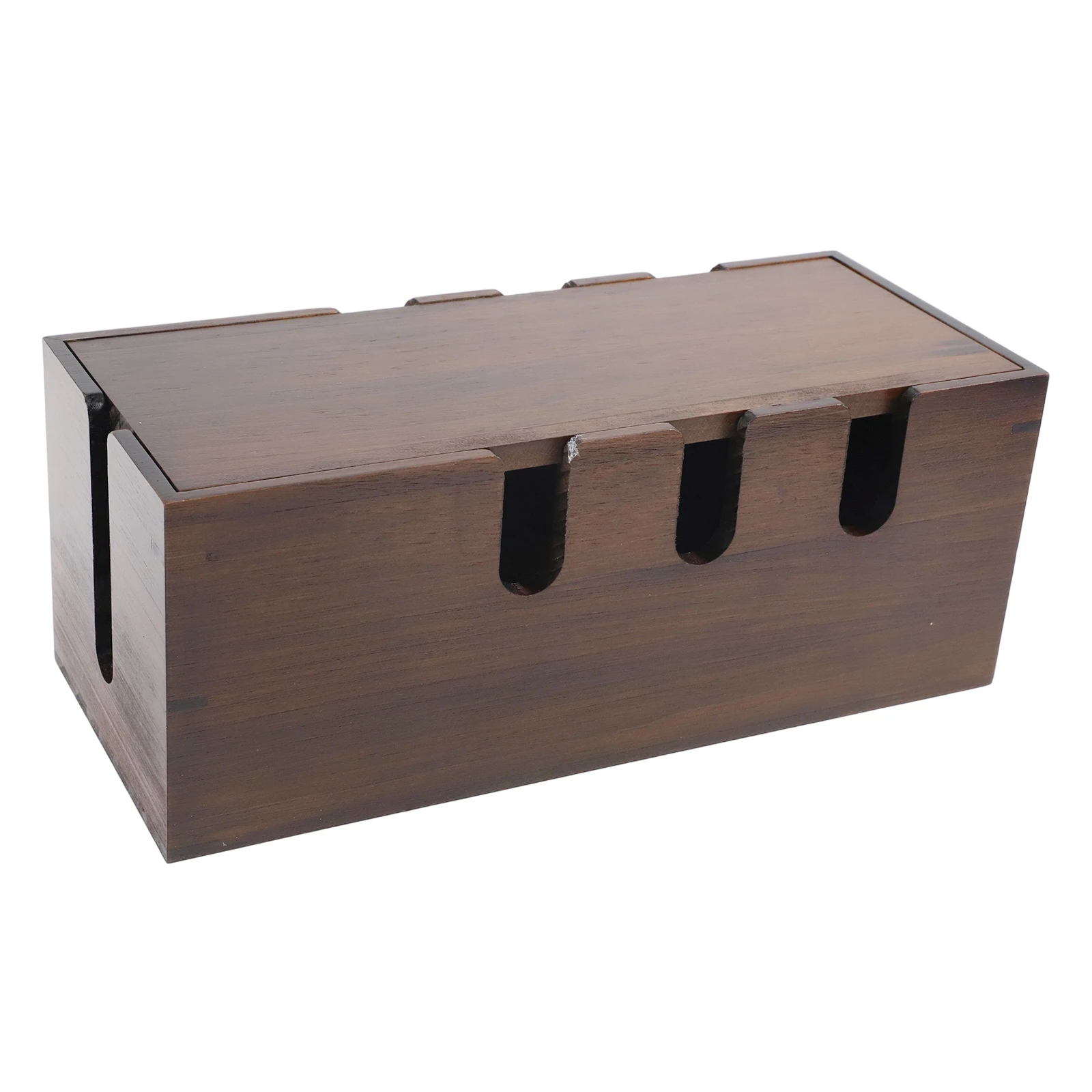 Cord Management Wooden Storage Box Multifunctional Design Open Structure for access Wire Management Neat Wire Management System