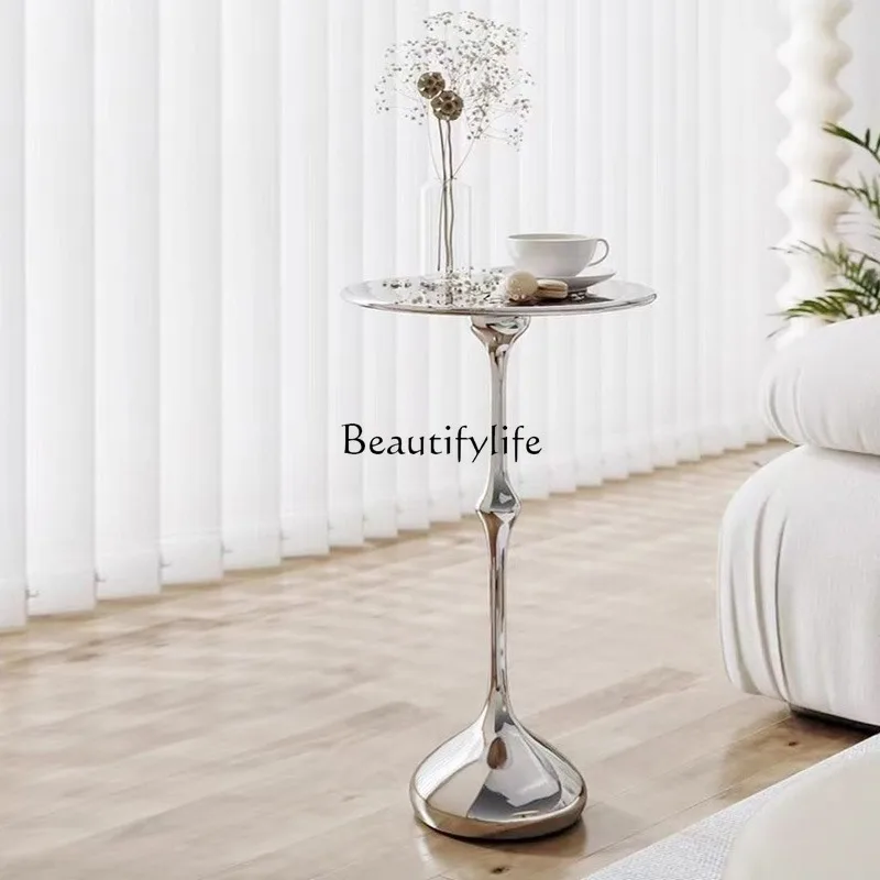*Italian minimalist small side few stainless steel sofa corner few