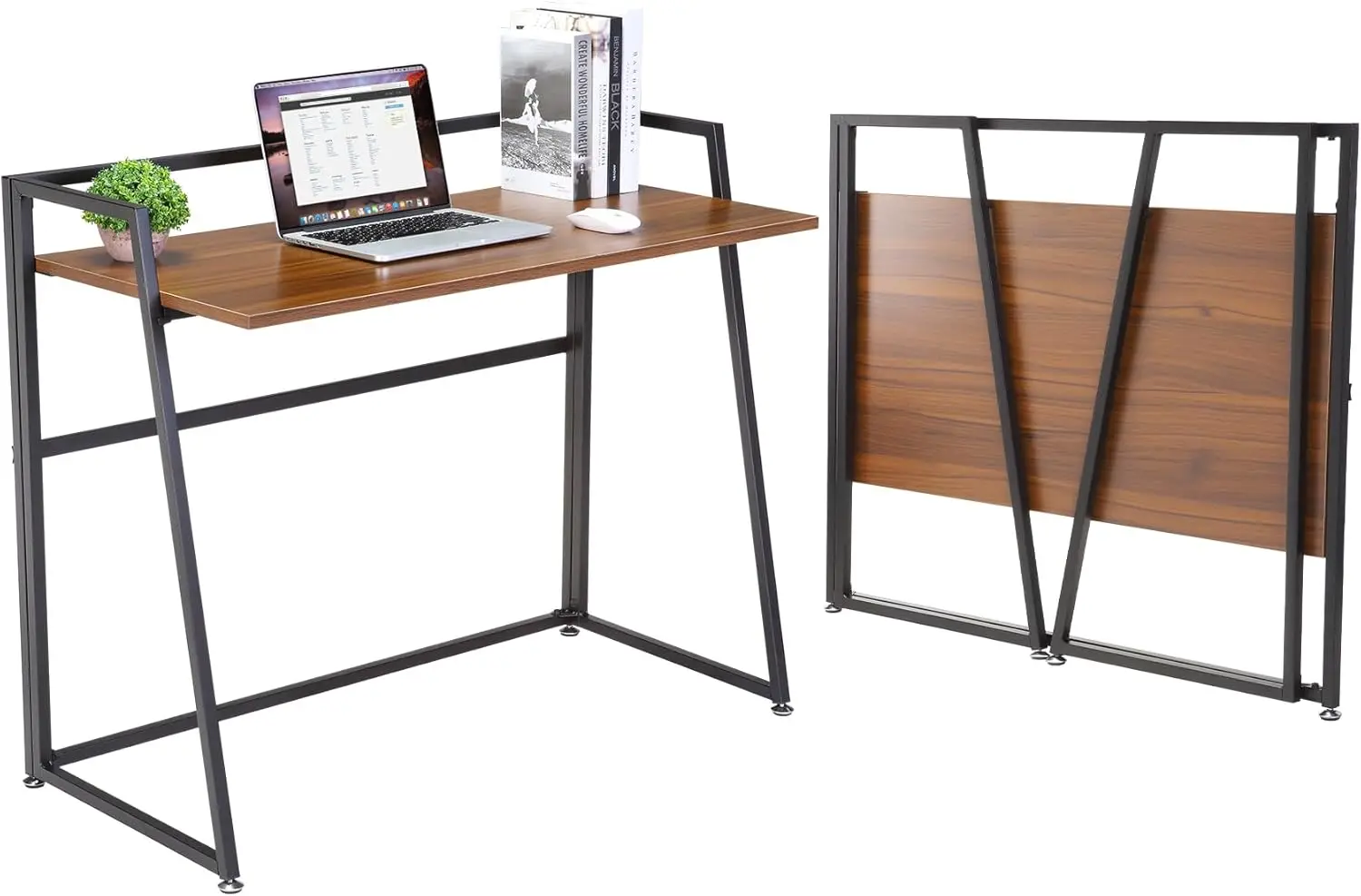 Desk Home Office Small Folding Computer Desk Table for Small Spaces Study Writing Work, Portable, Easy to Fold Up or Down