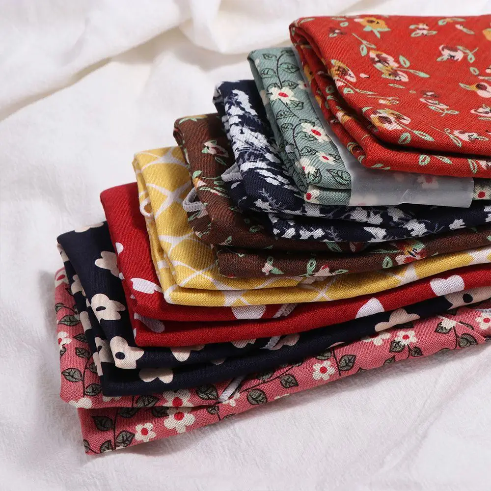 Accessori di abbigliamento Cravatta con stampa in lino di cotone Scialle femminile Sciarpa quadrata piccola Sciarpa di seta Sciarpe stile coreano Sciarpa stampata