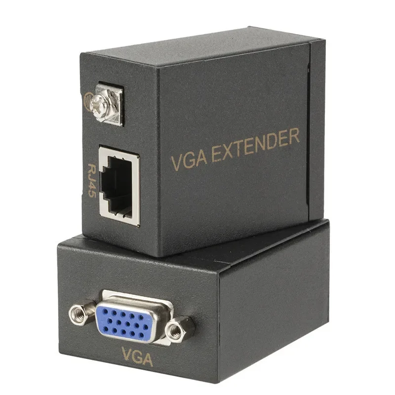 1 Pair Receiver Transmitter VGA To RJ45 Extender Repeater By Cat5e/6 Up To 60M VGA UTP for PC Laptop Computer Projector