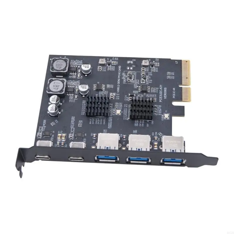 

H37B Multiport PCIExpress to USB3.0 Expansion Card for PC Desktops 5 Highly Speed