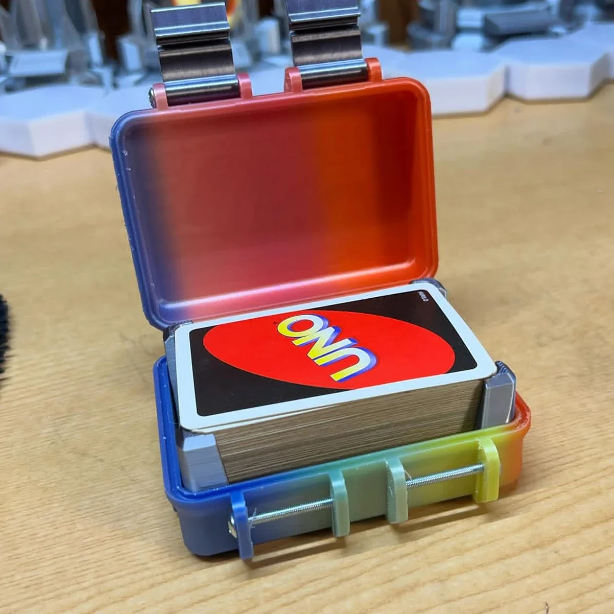 3D Printing Plastic UNO Card Case Holder Designed for 112Pcs Classic Mattel UNO Card Game High Capacity Playing Card Box Storage