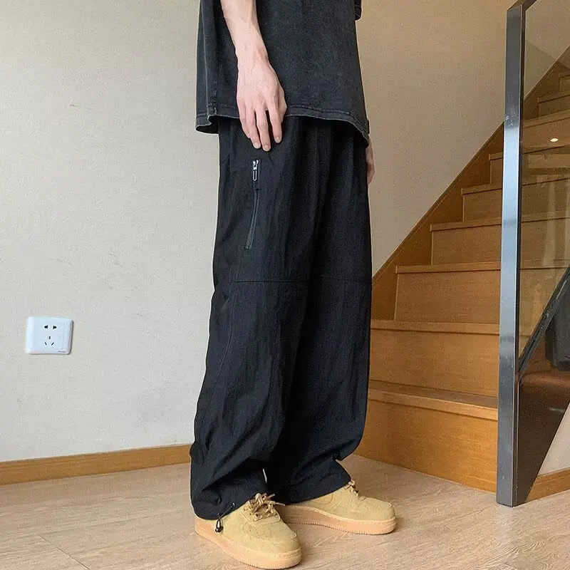 

Американская рабочая одежда, брюки, свободные брюки, летние повседневные прямые брюки в стиле пэчворк, десантник, модные длинные брюки High Street