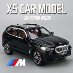 1:24 BMW X5 Alloy Model Car SUC Collectible Toy Car Miniature Alloy Diecast Vehicle Model Sound & Light Toys For Kid Gift C120