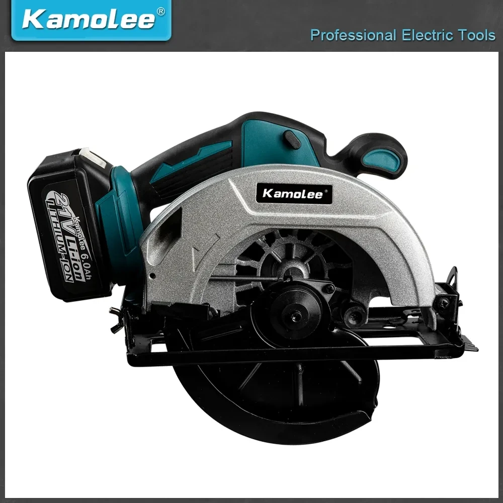 Kamolee 7 inch 21V 6.0Ah 6000mAh Electric Circular Saw  for Home DIY Compatible Makita 18V Battery