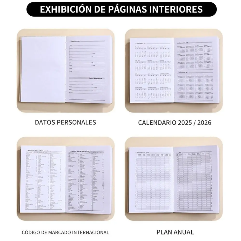 Простой портативный блокнот-планировщик на 2025 год с испанской раскладкой