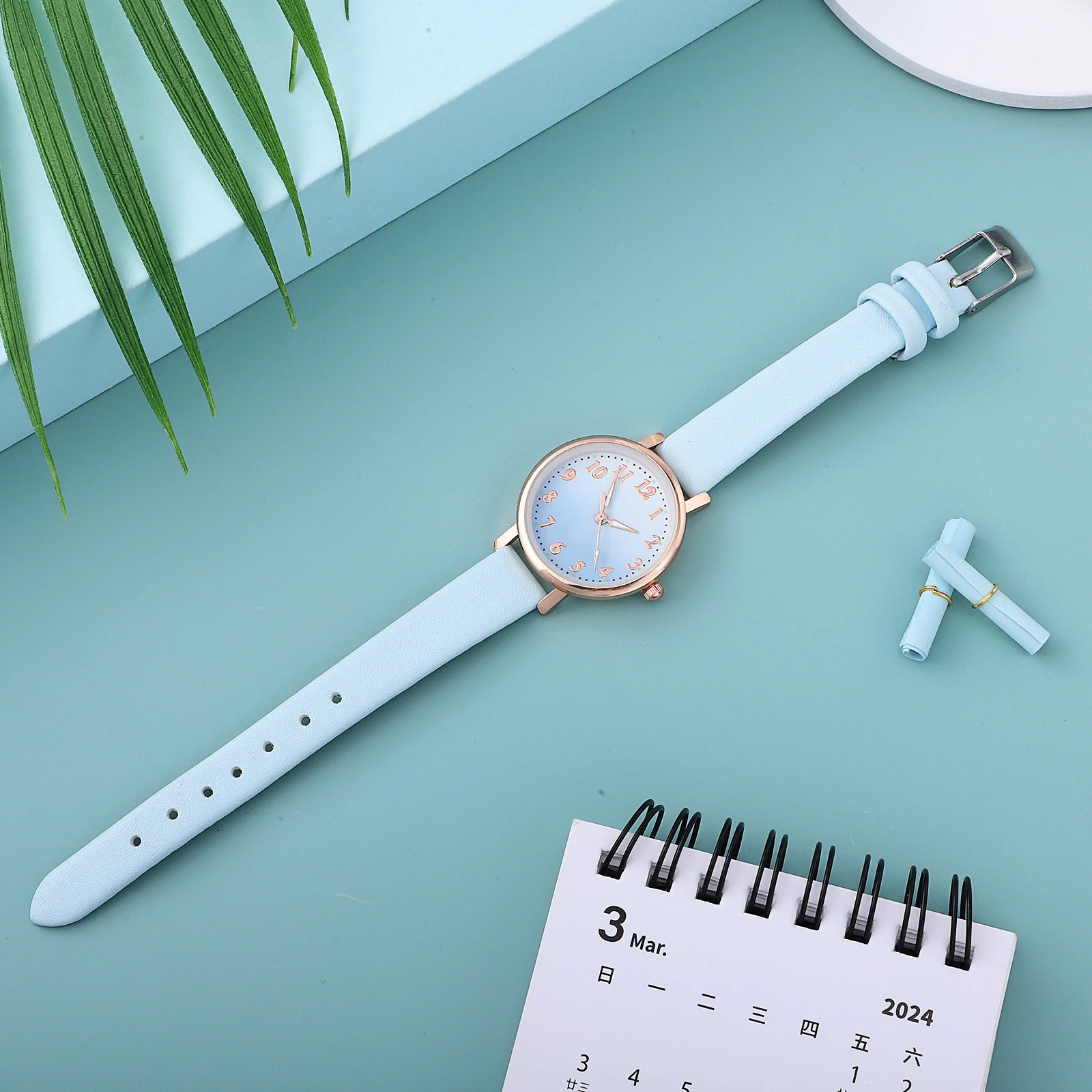Children Luminous Watches Kids Analog Quartz Watch Blue Strap R om Letters Eco Friendly Durable Precise Timekeeping Gift