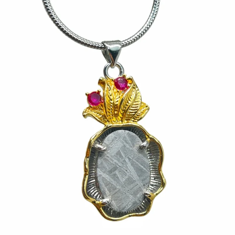 Real Gibeon Iron Meteorite Pineapple Pendant Necklace Exquisite Meteorite Pendant LK393
