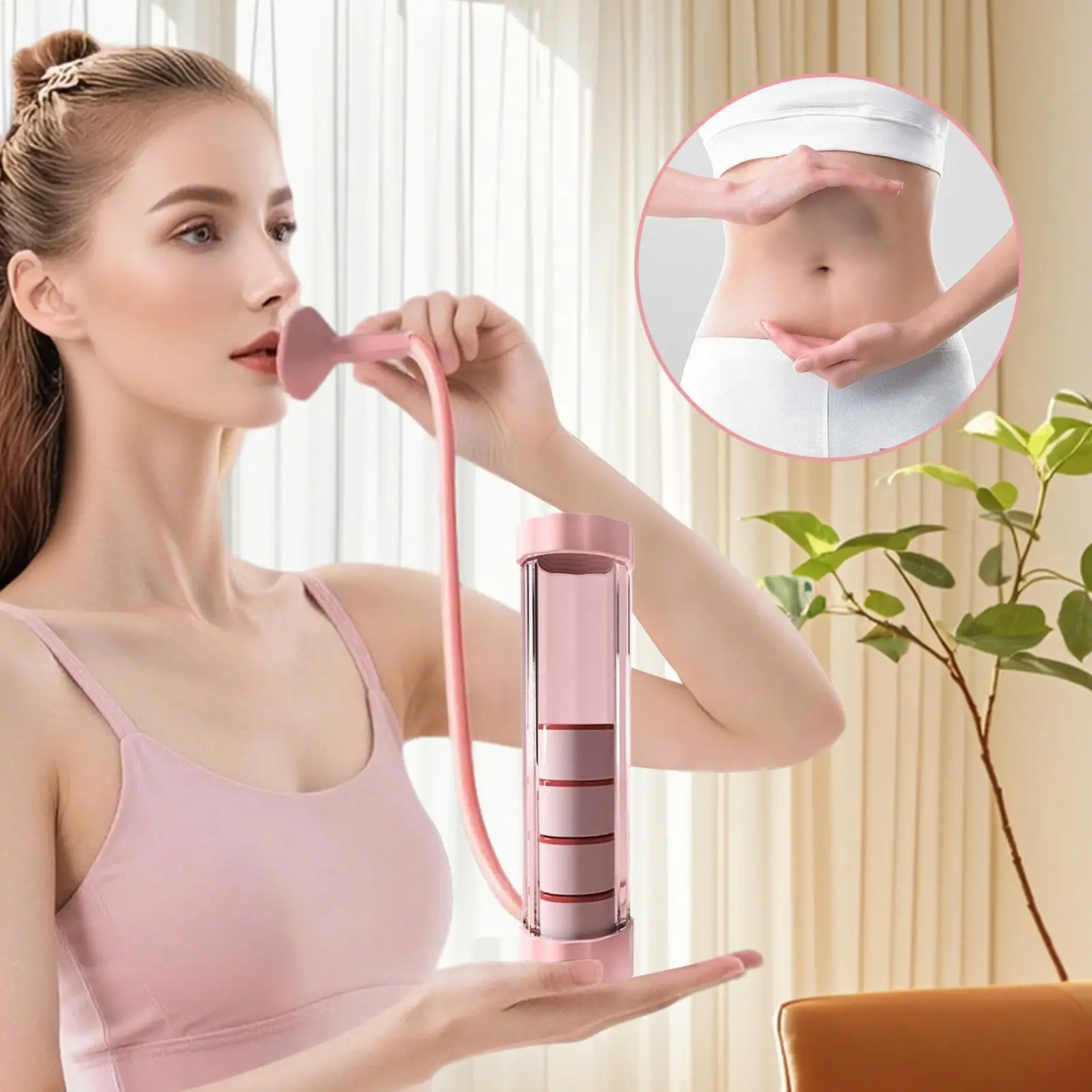 

Breathing Trainer Respiratory Trainer Lung Capacity Device for Exercise Abdominal Muscle Training Workout Men Women Adults Nasal