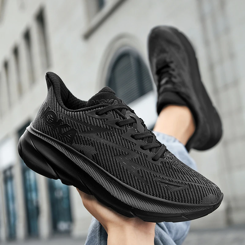 Men Running Outdoor Sports Shoes Lightweight Sneakers For Men Tenis Breathable Athletic Training Footwear Black White Size 44 45