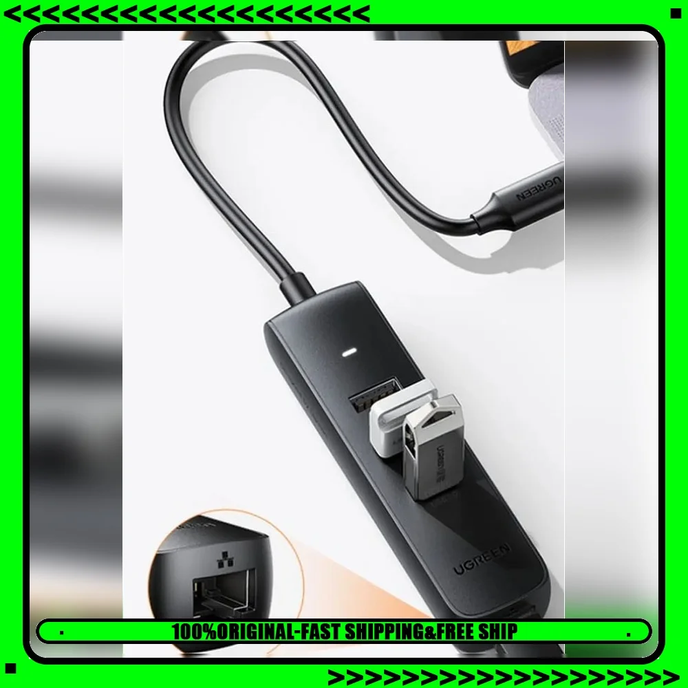 UGREEN CM416 10917 4-in-1 USB-C to 100Mbps Ethernet Adapter with 3 USB 3.0 Ports, 5Gbps Data Hub