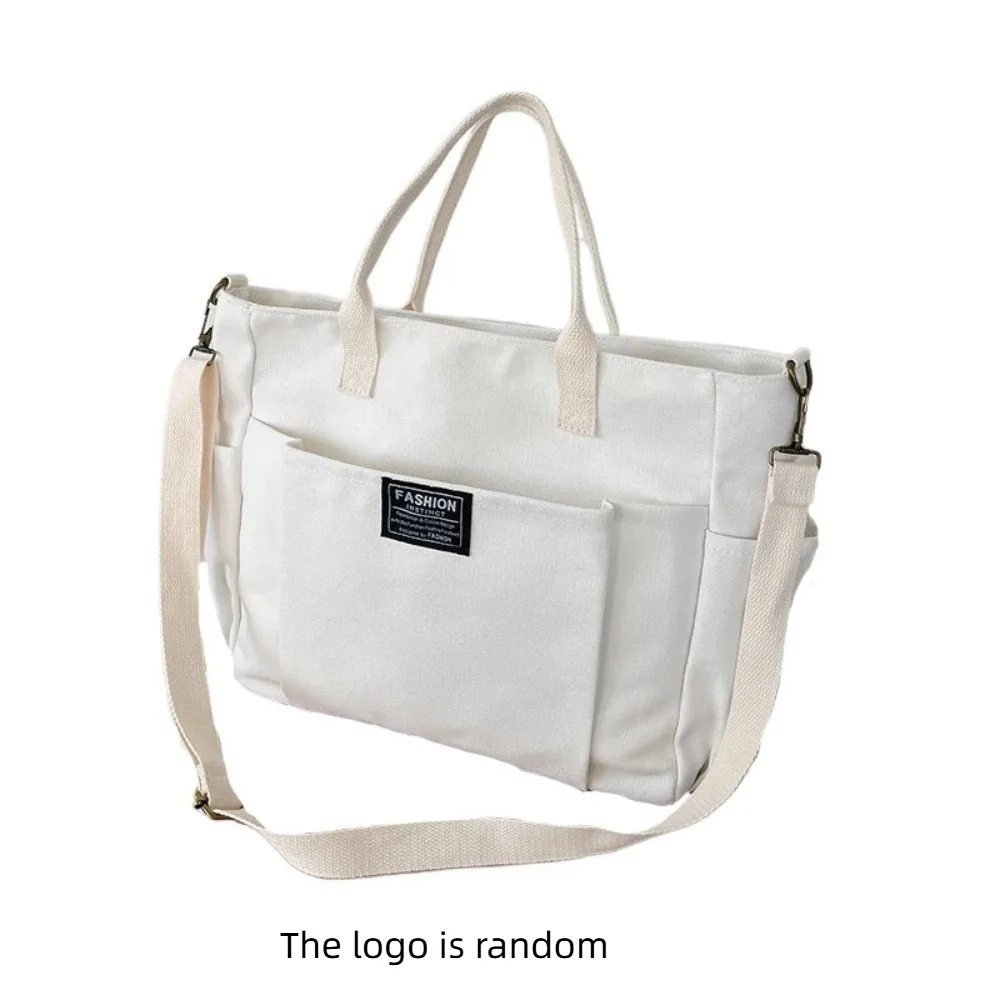 

Fashionable Large Capacity Canvas Tote Bag Portable Casual Canvas Shoulder Bag Simple Handbag Shopping Bag Travel