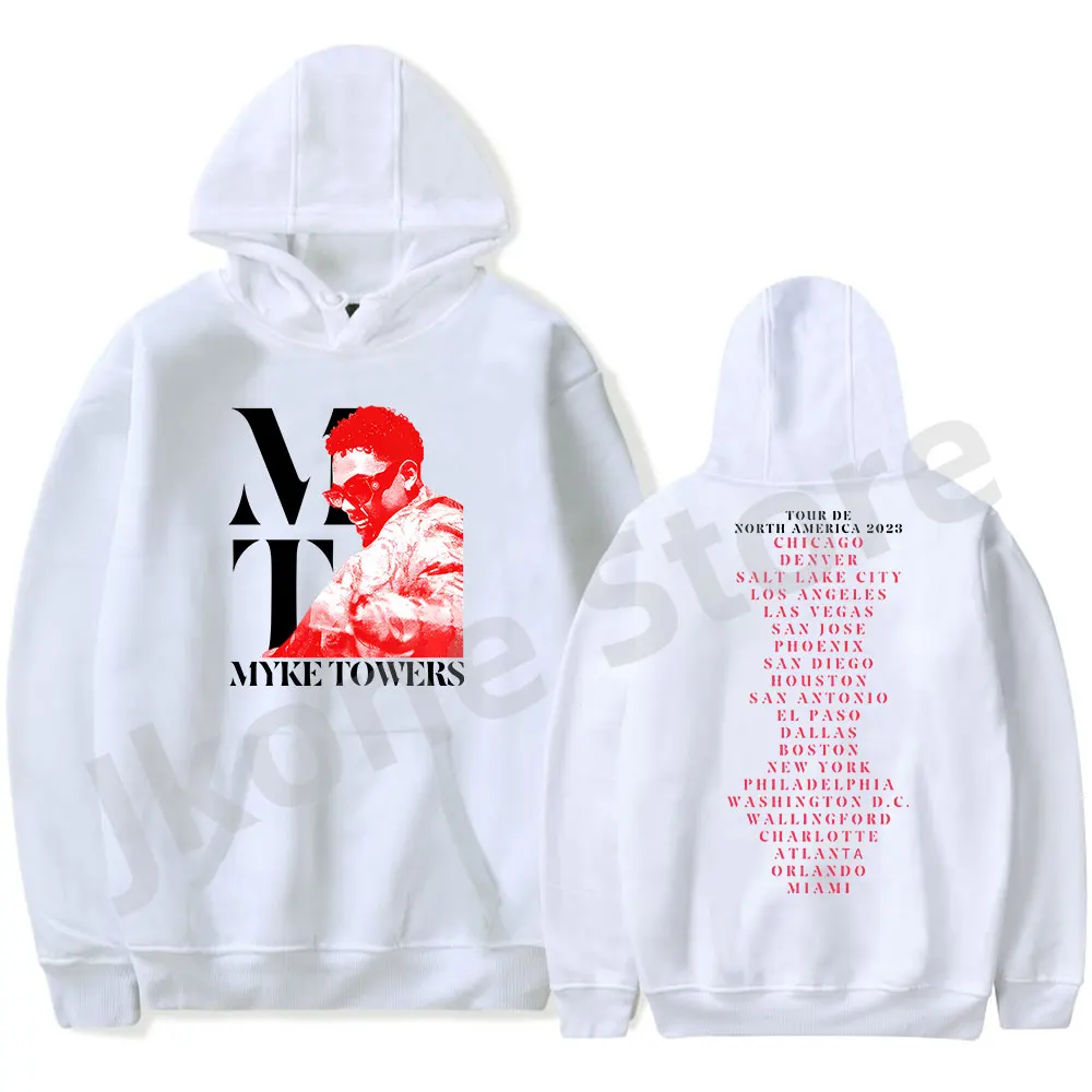 Myke Towers Lveu Na 23 Hoodies Rapper Tour Merch Long Sleeve Women Men Fashion Casual Sweatshirts