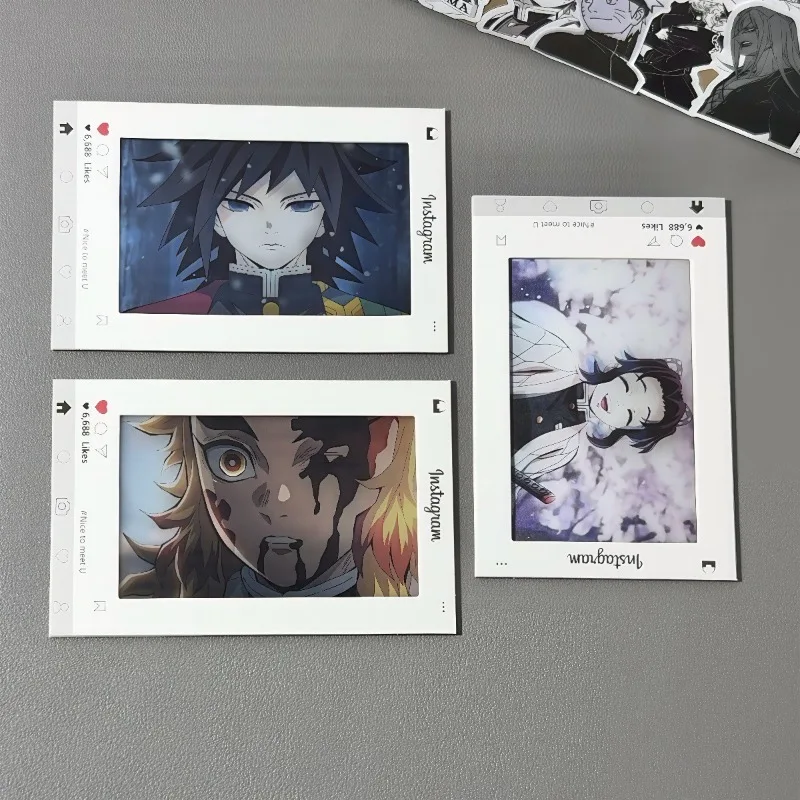 

Creative Demon Slayer Card Shinobu Tanjirou Giyuu Anime Action Figure Grating Bookmark Cute Toy Christmas Gift Anime Merchandise