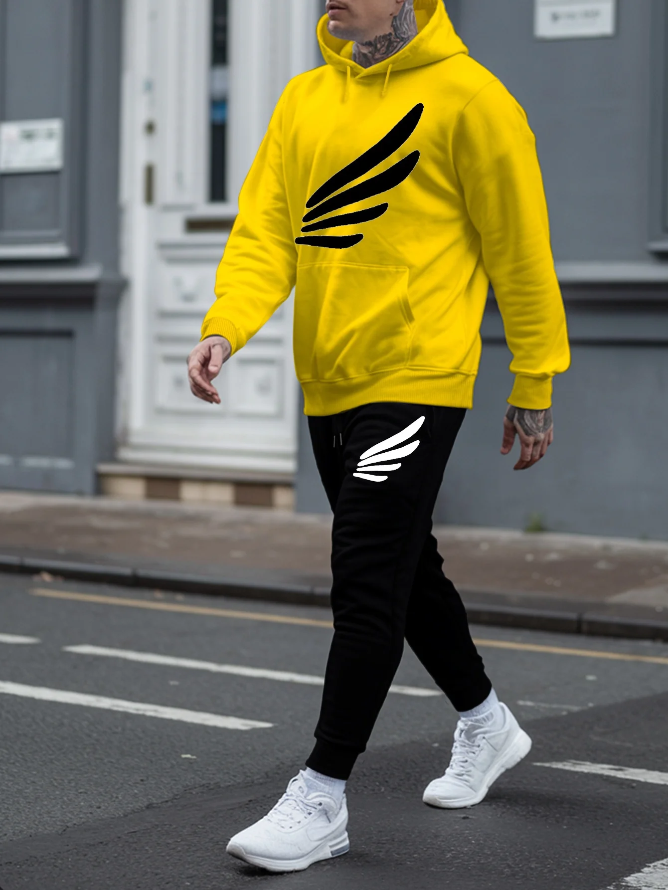 Men Autumn Winter 2‑Piece Draw - Outdoor Sport Outfit ulasan dan harga