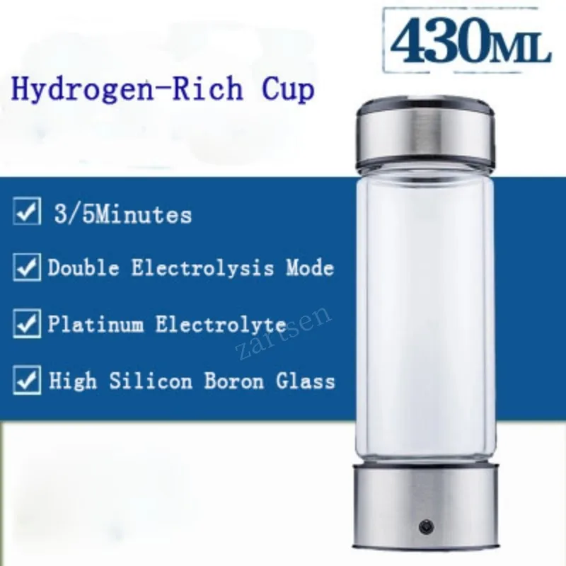 Rechargeable Hydrogen Rich Water Generator Electrolysis Energy Antioxidant ORP H2 Water Ionizer Anti Aging Healthy Bottle