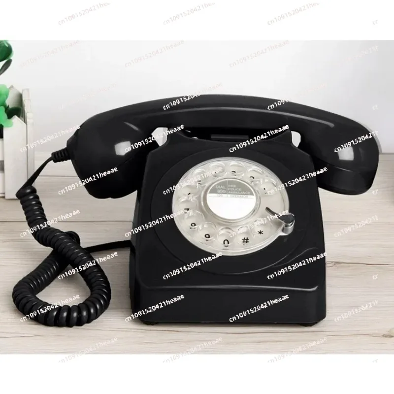 Suitable forPortable Office Hotel Fixed Telephone Portable Retro Style Wired Fixed Old-fashioned Rotary Dialing Phone